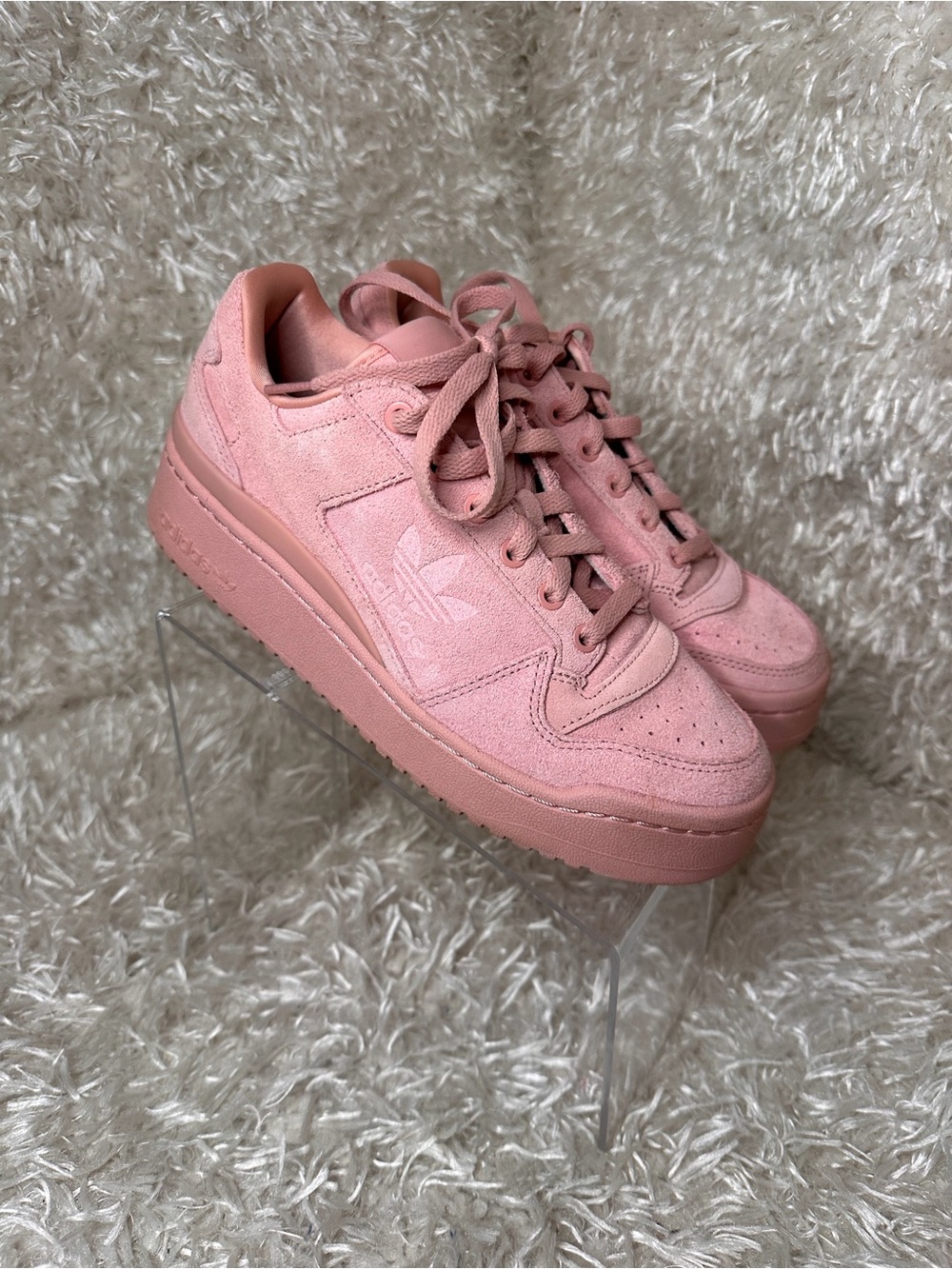 Adidas Forum Bold Wonder Mauve Pink Suede Platform Sneakers Women's Size 8